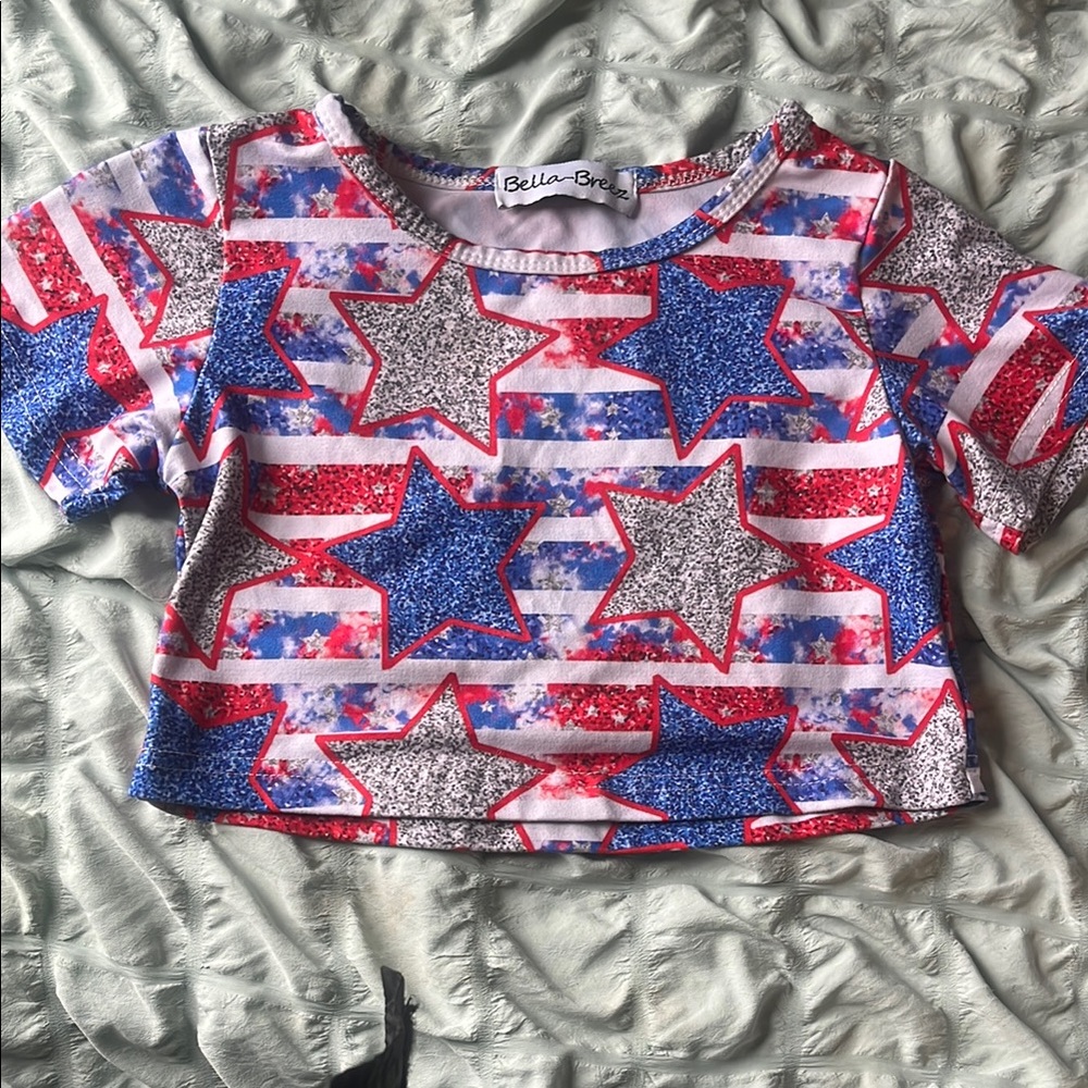 Kids Star Print Shirt - Red, Blue, Gray